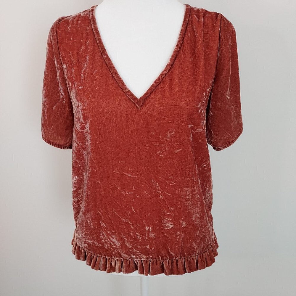 Madewell Velvet Tulip Sleeve Top